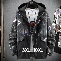 쥬엔리치 남자 빅사이즈 후드 자켓 점퍼 작업복 캐주얼 남성 잠바 바람막이 봄 가을 오버핏 3XL-10XL