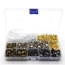갈색가죽 가죽공예 8mm 6mm 리벳세트 징세트 480pcs 골드 실버 앤틱(청동) 흑니켈(건메탈) 칼라