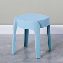 플라스틱 작은 의자 두꺼운 가정용 작은 벤치 둥근 의자를 쌓을 수 있습니다 티 테이블 의자 욕실 미끄럼 방지, 블루 * 2