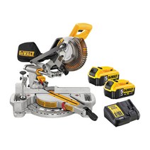 디월트 20V MAX 충전 슬라이딩 각도절단기 톱날포함(184mm) DCS361P2 5.0Ah 배터리, DCS361P2(몸체+배터리2+충전기), 1개