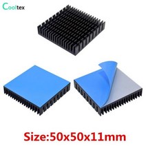 램방열판 알루미늄 라디에이터 쿨러 전자 칩 ic led ram 전원 공급 장치 냉각 열 전도성 테이프, 50x50x11mm(1개)