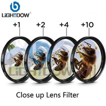 Lightdow 매크로 클로즈업 렌즈 필터 +1 + 2 + 4 + 10 필터 키트 49mm 52mm 55mm 58mm 62mm 67mm 72mm 77mm 캐논 니콘 소니 카메라, 82mm