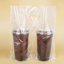 32온스 전용 투명 2구 비닐 캐리어 1000개