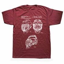 아이스하키 장비 용품 Funny Ice Hockey Goaltender Mask 특허 티셔츠 코튼 스트리트웨어 반팔 생일 선물, 06 CHESTNUT_03 M