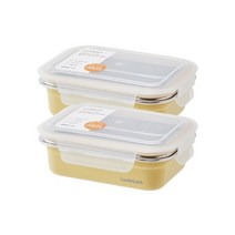락앤락 [본사]락앤락 [1+1] 컬러 스텐용기 600ml_옐로우 총2개 (LST503YEL), 제품선택