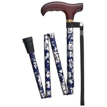 일본직발송 6. 후지홈 베이직 접이식 스틱 꽃무늬 파랑 B00IWO67IA, One Size_One Color, One Color
