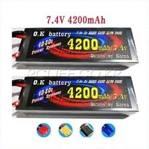 (당일발송)RC카용 7.4V 4200mAh 2s LI-POLY BATTERY 두개콤보, XT60