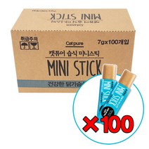 캣퓨어 미니스틱 7g 건강한닭가슴살과연어x100개, 건강한닭가슴살과연어, 1박스