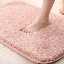 욕실 미끄럼방지 발매트 푹신한 북유럽 주방러그 극세사 면 현관 부엌 싱크대 주방 호텔발매트 미끄럼방지패드 카페트 장모, 핑크