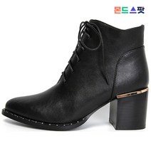 몬드스팟 6cm 여성 유니크 골드 패턴 옥스포드 워커 부츠 블랙 (DM816)