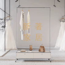 이동식 행거 옷걸이 옷가게 모던 인테리어 옷정리 사무실 수납, 100x35x160cm화이트