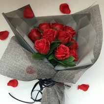 Fondant Flower 10송이 비누장미 꽃다발, 레드