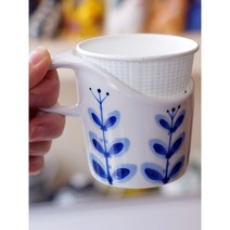 투톤블루 도자기 종이컵홀더[핸드페인팅 도자기], 레드