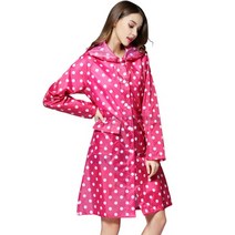 RCC01B 여성 데일리 땡땡이 레인코트 우의 비옷 핑크