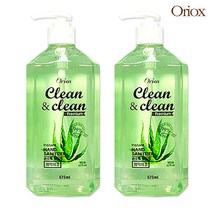 식약처인증 오릭스 클린앤클린 손소독제 프리미엄겔 575ml 2개 핸드크리너