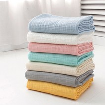 대폭 면100% NEW 바이오워싱 요루 이중거즈 블랭킷 수건 손수건 이불 행주 사계절 원단 [7색상], 옐로우