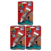 Flex Glue 플렉스 접착제 흰색 3팩 고무 처리, 투명, 3개