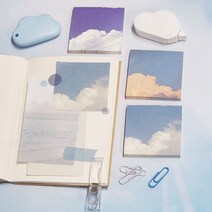 빈공간 벽면 꾸미기 구름 사진 비접착 다이어리 포스트잇 다꾸 떡 메모지, 데일리 감성 메모지 구름