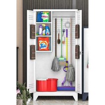 철제 청소도구보관함 캐비닛 잡화 관공서 청소함, 회색