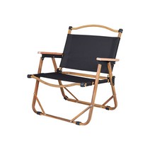 ANYOU 릴렉스 접이식 경량 캠핑 의자 1+1세트 원목 간편 튼튼한 캠핑의자 2P SET 초경량 폴딩 낚시 의자 체이 세트, L, 2개, 블랙