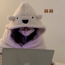 곰돌이 망토담요 후드담요 캐릭터 낮잠 학교 사무실 블랭킷