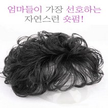 웨이브 정수리 부분 가발 중년 붙이는 편한 티안나게 남성 여성 반가발 헤어 스타일링 연출 똑딱이 붙임 볼륨업 헤어뽕 흰머리 새치 원형 엠자 O형 탈모 커버 내츄럴 브라운 블랙 투톤