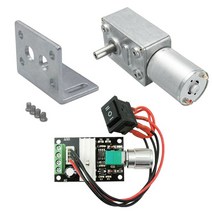 dc모터 jgy 370 dc 모터 저속 전기베이스 6v 12v 24v 감속기 브래킷 세트 속도 모터 컨트롤러, 24v 60rpm, 패키지 c