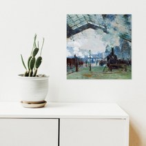 [아도라하우스] 캔버스액자 명화 모네 생라자르역 A타입 35x35cm, 선택:명화 모네 생라자르역 A타입 35x35cm