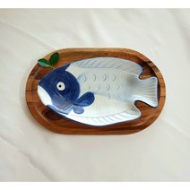 이천 도자기 긴 생선 플레이팅 접시 물고기 회접시