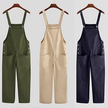 남성용 멜빵 바지 캐주얼 바지 작업복 점프슈트