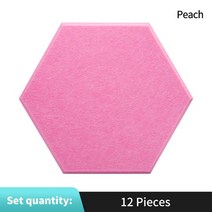 조립식방음부스 방음스펀지 스튜디오 음향 패널 침실 음향 절연 흡음 패널 홈 액세서리 벽, 큰 육각형, 복숭아, 12mm 고밀도