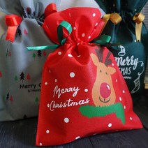 크리스마스 해피 루돌프 부직포백 선물 포장 주머니, 해피루돌프 부직포백 1P