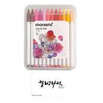 모나미 프러스 수성펜 3000 24종 + 캘리그라피 패드 60p 세트, 혼합, 3세트