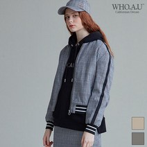 후아유 후아유 여성 체크 라인 봄버_WHJJ91232F