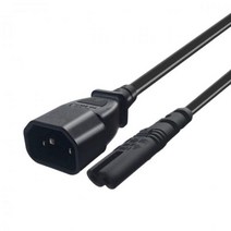 IEC 3 핀 C14 남성 C7 여성 변환기 어댑터 케이블 PDU UPS 주전자, 02 1M _ 01 Black