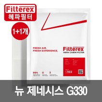 1+1 필터렉스 PM0.3 헤파 뉴 제네시스(G330) 차량용 에어컨필터, 현대, 2개-뉴제네시스G330 14~15(S104)