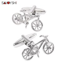 커프스 버튼 커프링크스 savoyshi cufflinks for mens shirt cuffs 참신 실버 컬러 자전거 링크 선물 패션 쥬얼리 무료 조각 이름 남성용 단추 정장