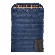 TETON Sports 거대한 퀸 사이즈 침낭; 따뜻하고 편안함; 가족 캠핑에 좋은 이중 침낭; 압축 가방 포함, Mammoth 20F, Blue