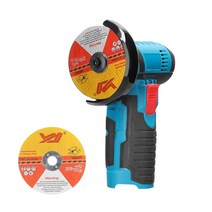 전동 핸드그라인더 무선 앵글 그라인더 12 V 휴대용 전기 기계 가정용 목공 DIY 충전식 커팅 디스크 개, 01 2 saw blades