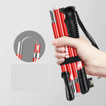 길이조절 스키폴 스틱 접이식 논슬립 등산 지팡이 워킹 가벼운 장비 다용도, 블루(단일탄소섬유+알루미늄합금재질)210g