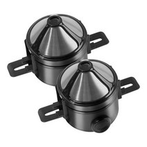접이식 휴대용 커피 필터 메이커 깔때기 드립, 2 pcs+체코