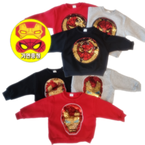 아동 주니어 스파이더맨 아이언맨 스팽글티 면 기모 맨투맨