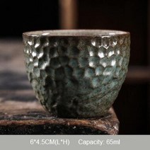 전통 찻잔 보이차 말차 다완 정호 개완 막사발 찾잔 60ML 일본 복고풍 금테 유약, b