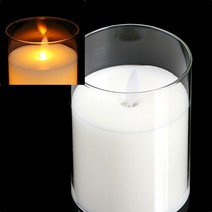 유리병 LED 캔들 10cm 투명 전기초 전기양초 LED꼬마전구 LED양초 건전지양초 LED전자초 꺼지지않는초 꺼지지않는촛