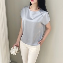 러블리아미에 / 아미에 /새틴 실키 캡소매 블라우스 3color