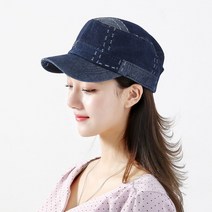 이스트무브 캡모자 여자 데님 스티치 군모 여성 대두 야구모자 남자 골프 등산 모자 (2컬러)