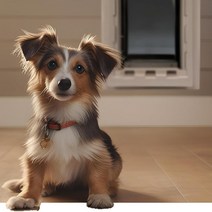 IDEAL PET PRODUCTS SINCE 1979 Ideal Pet Products 디자이너 시리즈 러프-웨더 텔레스코핑 프레임의 펫도어 그레이 엑스트라 라지 - 플랩 사이