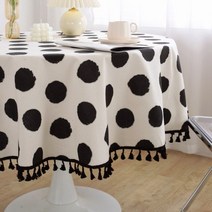 라탄 수납장 서랍장 협탁 침대 침대옆 서랍장 미니 면 린넨 nordic round tablecloth with tassel black and white Thicked table, b, 150cm
