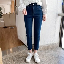 티데일리 이지데이 밴딩 스판 데님 팬츠 여성용 슬림 일자 청바지 (2color)