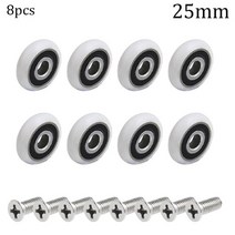 우레탄바퀴 20/23/25/27mm 황동 단일 도어 롤러 4pcs 샤워 룸 도르래 욕실 슬라이딩 유리 휠 나일론 구리 부품, 11 8pcs 25mm